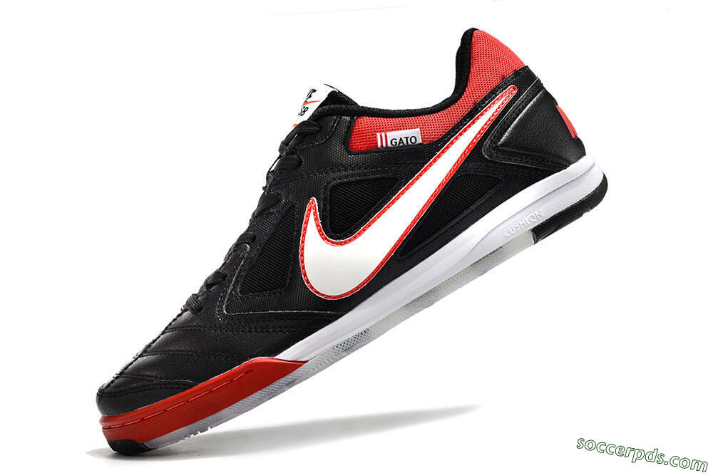 Supre x Nike SB Gato IC Low-Tops Football Shoes - Black/White/Red 5