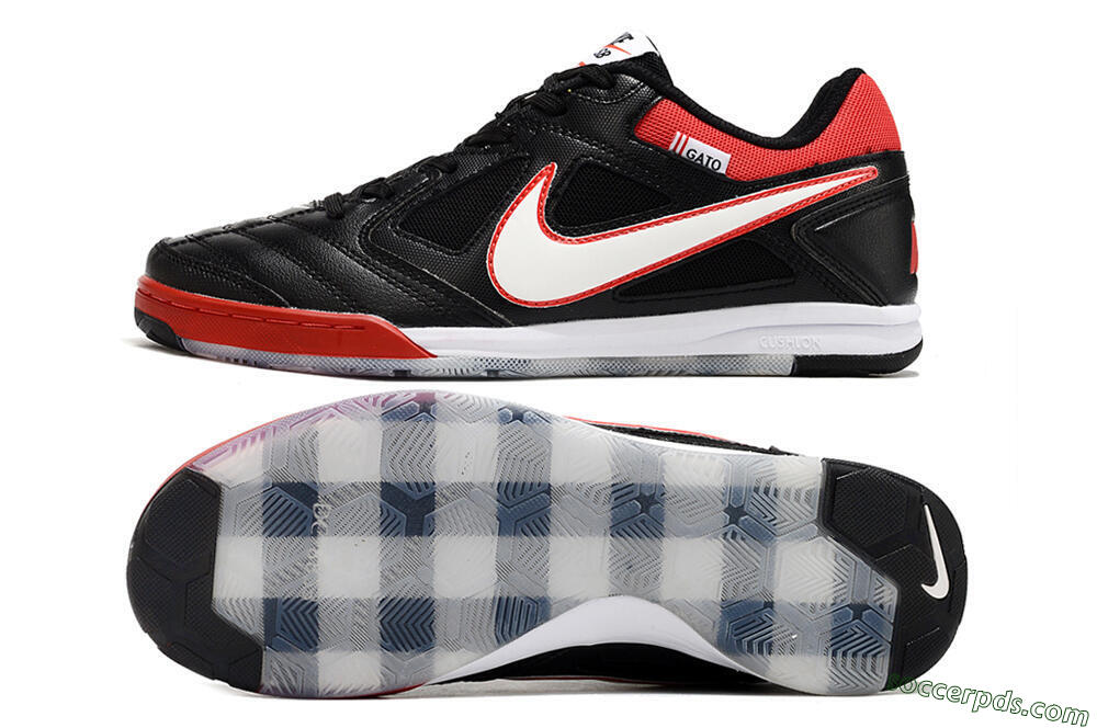 Supre x Nike SB Gato IC Low-Tops Football Shoes - Black/White/Red 0