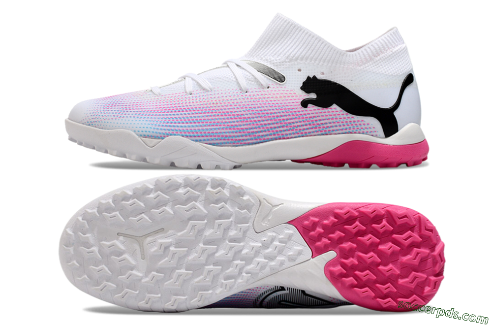 Puma Future Ultimate TF Low-Tops Football Shoes - White/Pink/Blue/Black 0