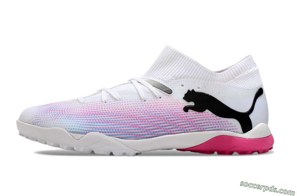 Puma Future Ultimate TF Low-Tops Football Shoes - White/Pink/Blue/Black 2