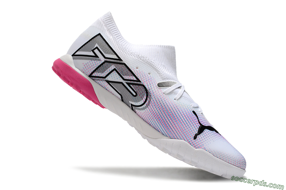 Puma Future Ultimate TF Low-Tops Football Shoes - White/Pink/Blue/Black 4