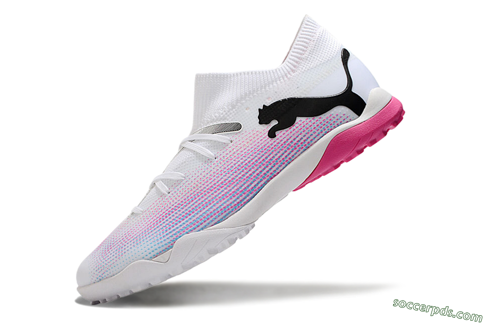 Puma Future Ultimate TF Low-Tops Football Shoes - White/Pink/Blue/Black 5