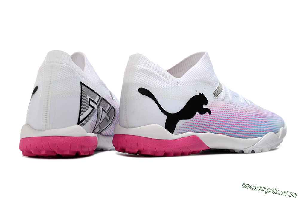 Puma Future Ultimate TF Low-Tops Football Shoes - White/Pink/Blue/Black 6