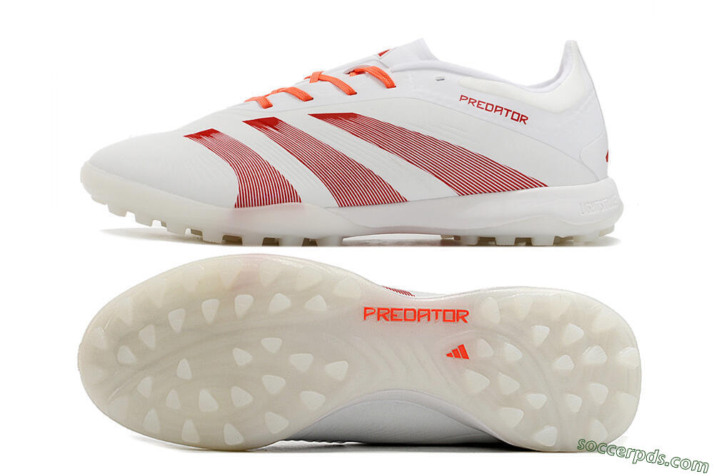 Adidas Predator 24 Elite TF Low-Tops Football Shoes - White/Red 0