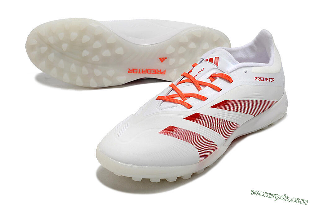 Adidas Predator 24 Elite TF Low-Tops Football Shoes - White/Red 3
