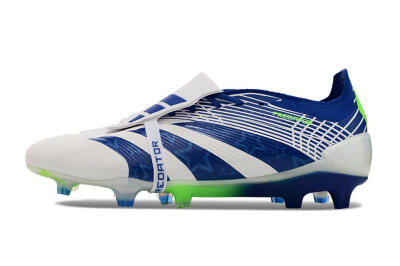 Adidas Predator Elite Foldover Tongue FG Low-Tops Football Boots - White/Blue/Green