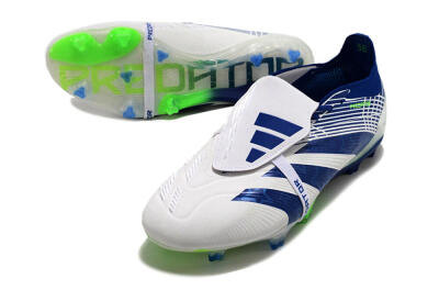 Adidas Predator Elite Foldover Tongue FG Low-Tops Football Boots - White/Blue/Green