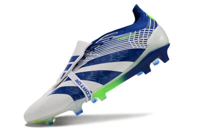 Adidas Predator Elite Foldover Tongue FG Low-Tops Football Boots - White/Blue/Green