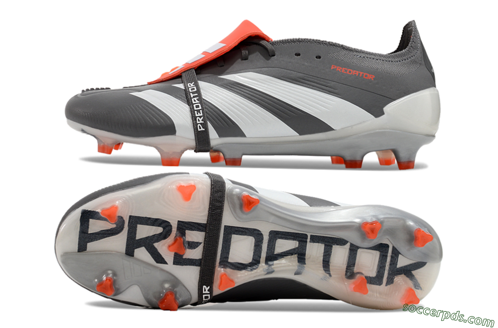 Adidas Predator Elite Foldover Tongue FG Low-Tops Football Boots - Grey/Red/White 0