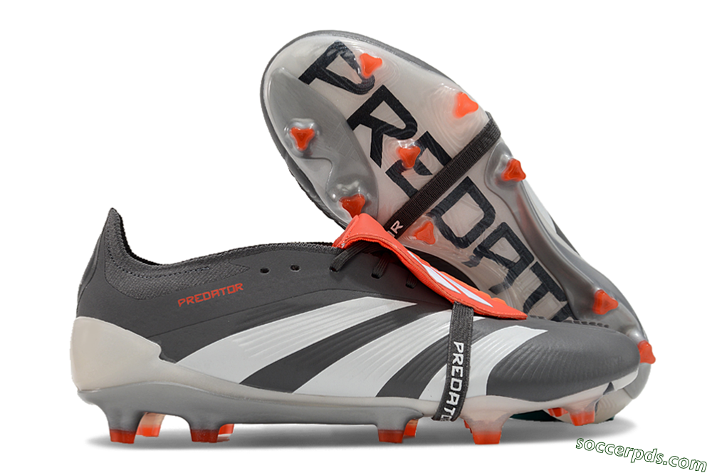Adidas Predator Elite Foldover Tongue FG Low-Tops Football Boots - Grey/Red/White 1