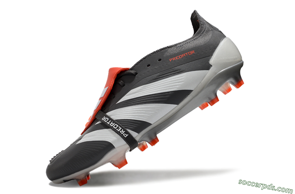 Adidas Predator Elite Foldover Tongue FG Low-Tops Football Boots - Grey/Red/White 5