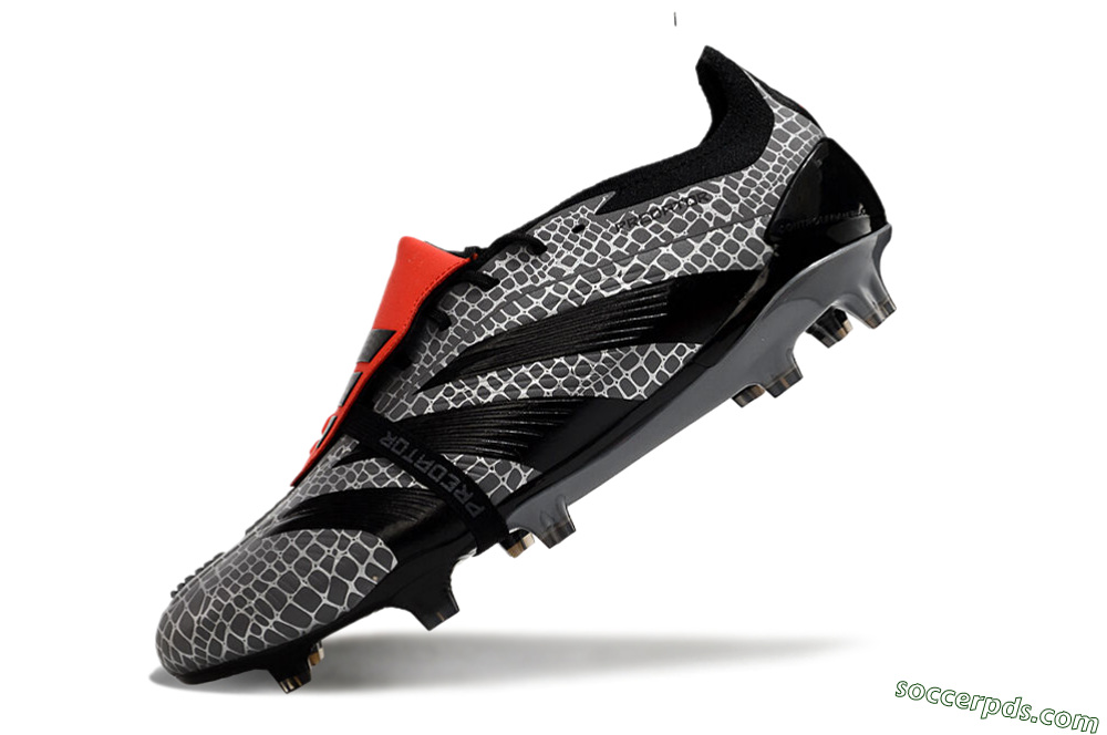 Adidas Predator Elite Foldover Tongue FG Low-Tops Football Boots - Silver/Black/Red 5