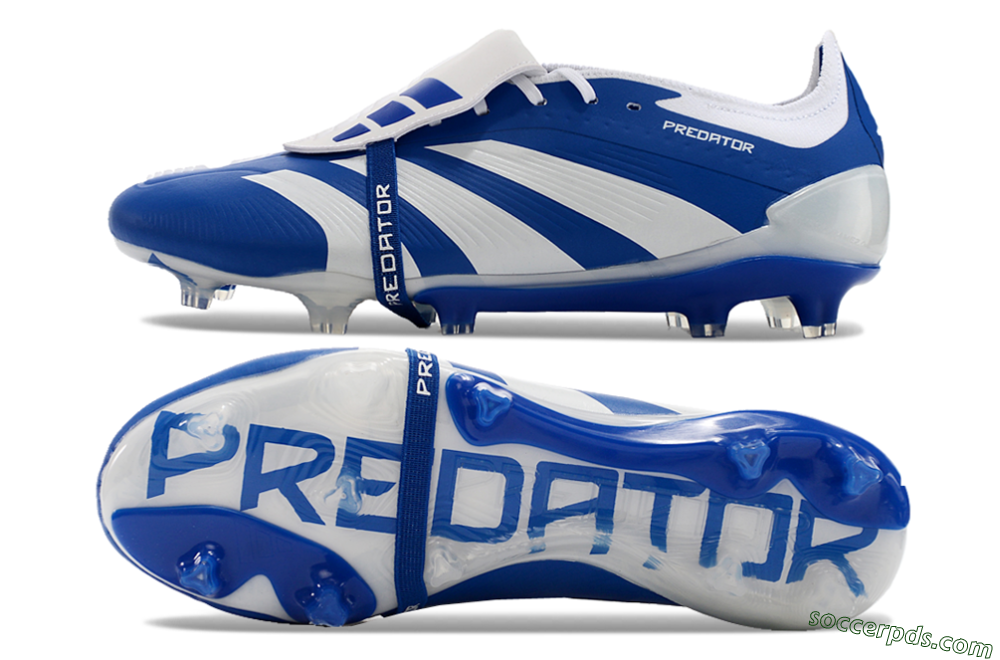 Adidas Predator Elite Foldover Tongue FG Low-Tops Football Boots - Blue/white/Beige 0
