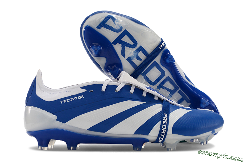 Adidas Predator Elite Foldover Tongue FG Low-Tops Football Boots - Blue/white/Beige 1