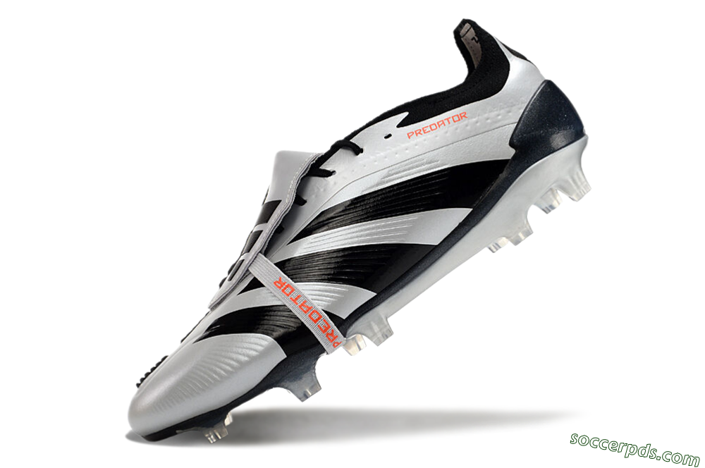Adidas Predator Elite Foldover Tongue FG Low-Tops Football Boots - Silver/Black/Red 5