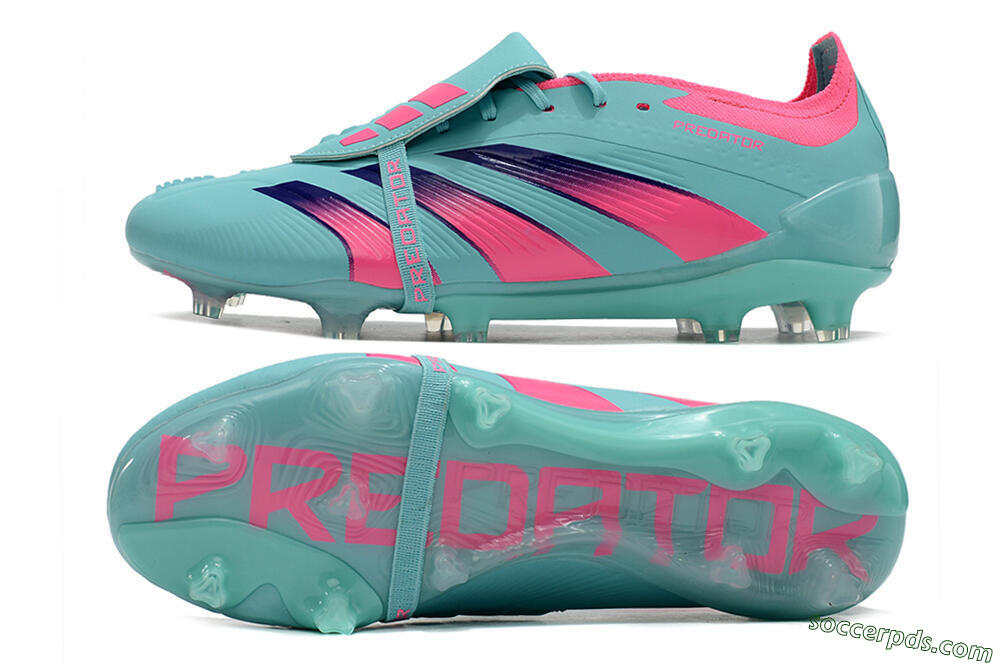 Adidas Predator Elite Foldover Tongue FG Low-Tops Football Boots - Jade/Red/Pink 0