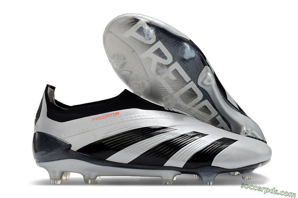 Adidas Predator Accuracy+ Laceless FG High-Tops Football Boots - Silver/Black 1
