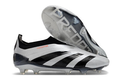 Adidas Predator Accuracy+ Laceless FG High-Tops Football Boots - Silver/Black