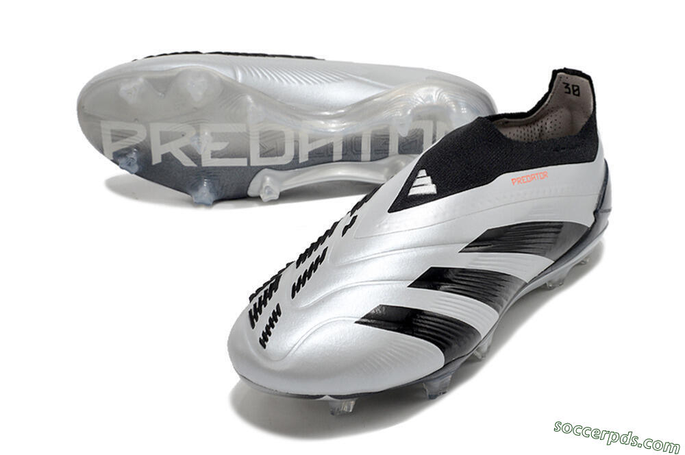 Adidas Predator Accuracy+ Laceless FG High-Tops Football Boots - Silver/Black 3