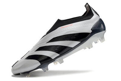 Adidas Predator Accuracy+ Laceless FG High-Tops Football Boots - Silver/Black