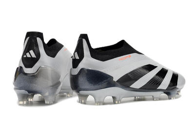 Adidas Predator Accuracy+ Laceless FG High-Tops Football Boots - Silver/Black