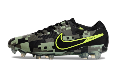 Nike Tiempo Legend 10 Elite FG Low-Tops Football Boots - Black/Yellow/Camo