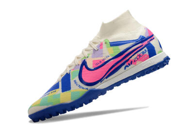Nike Air Zoom Mercurial Superfly 9 Elite TF High-Tops Football Shoes - White/Rainbow