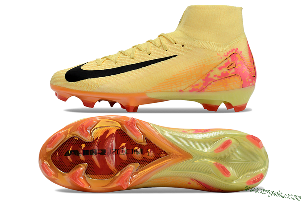 Nike Air Zoom Mercurial Superfly 10 Elite FG High-Tops Football Boots - Yellow/Black/Pink/Gold 0