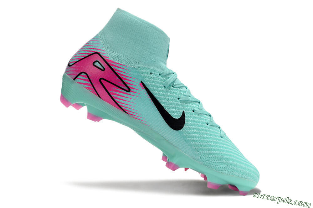 Nike Air Zoom Mercurial Superfly 10 Elite FG High-Tops Football Boots - Jade/Black/Pink 4