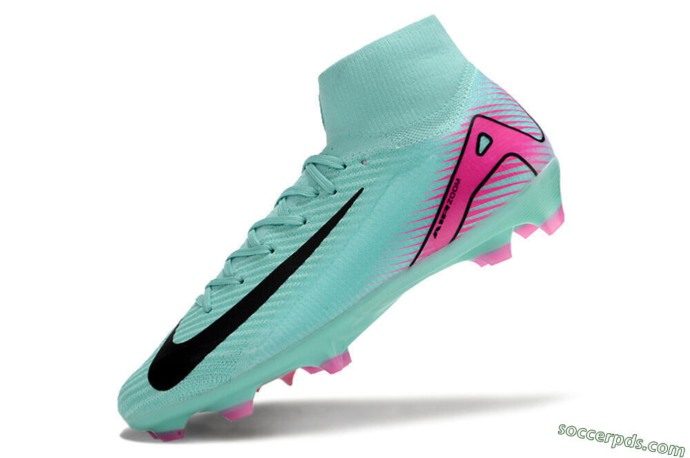 Nike Air Zoom Mercurial Superfly 10 Elite FG High-Tops Football Boots - Jade/Black/Pink 5