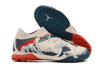 Puma Future Ultimate TF Low-Tops Football Shoes - Beige/Blue/Red