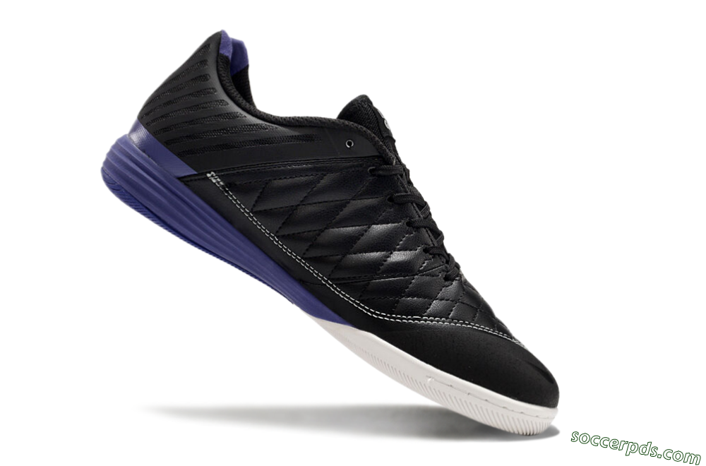 Nike Lunar Gato 2 IC Low-Tops Football Shoes - Black/White/Purple 4