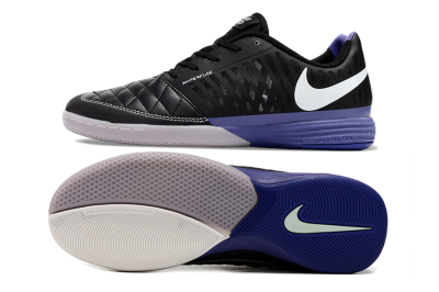 Nike Lunar Gato 2 IC Low-Tops Football Shoes - Black/White/Purple