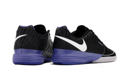 Nike Lunar Gato 2 IC Low-Tops Football Shoes - Black/White/Purple