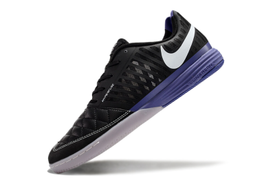 Nike Lunar Gato 2 IC Low-Tops Football Shoes - Black/White/Purple