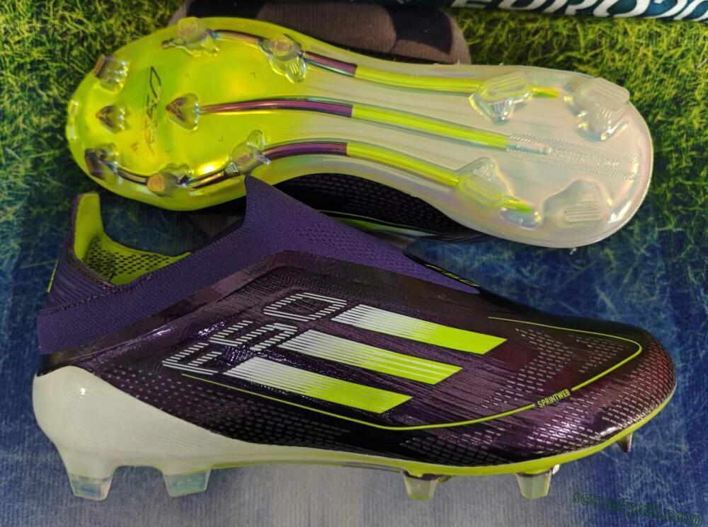 Adidas F50+ Adizero FG Low-Tops Football Boots - Purple/Yellow/Blue