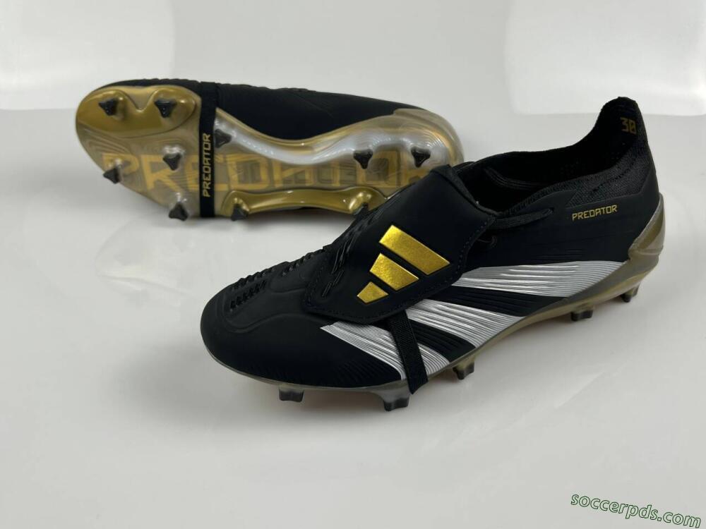 Adidas Predator Elite Foldover Tongue FG Low-Tops Football Boots - Black/White/Gold