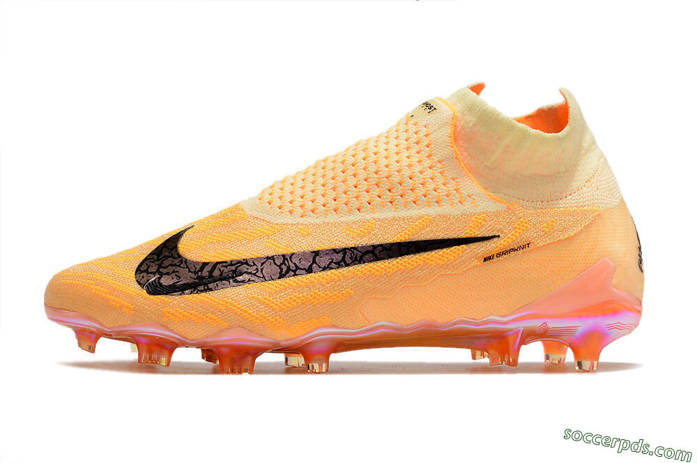 Nike Phantom GX Elite DF Link Blaze Pack FG High-Tops Football Boots - Citron Tint/Burgundy Crush 2