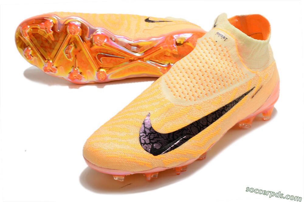 Nike Phantom GX Elite DF Link Blaze Pack FG High-Tops Football Boots - Citron Tint/Burgundy Crush 3