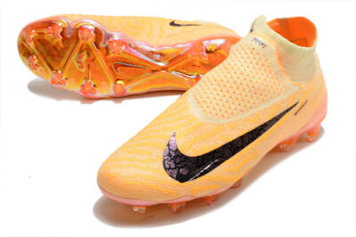 Nike Phantom GX Elite DF Link Blaze Pack FG High-Tops Football Boots - Citron Tint/Burgundy Crush