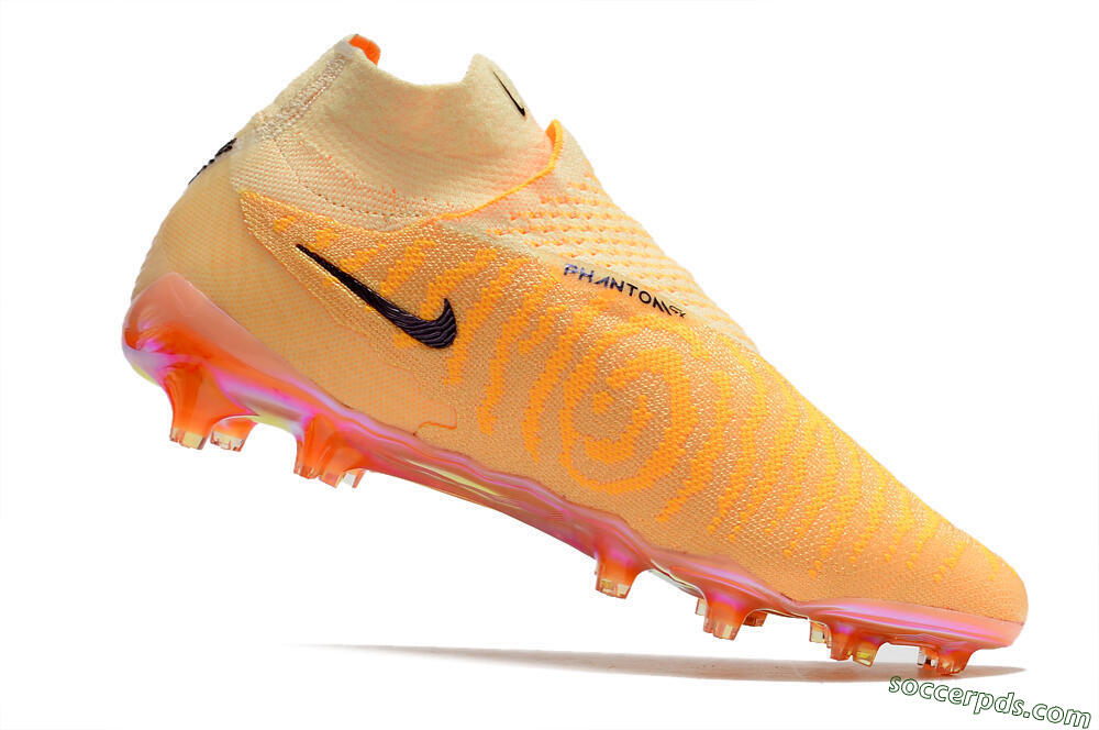 Nike Phantom GX Elite DF Link Blaze Pack FG High-Tops Football Boots - Citron Tint/Burgundy Crush 4