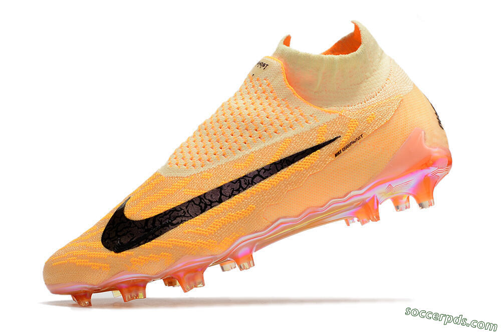 Nike Phantom GX Elite DF Link Blaze Pack FG High-Tops Football Boots - Citron Tint/Burgundy Crush 5