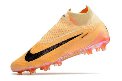 Nike Phantom GX Elite DF Link Blaze Pack FG High-Tops Football Boots - Citron Tint/Burgundy Crush
