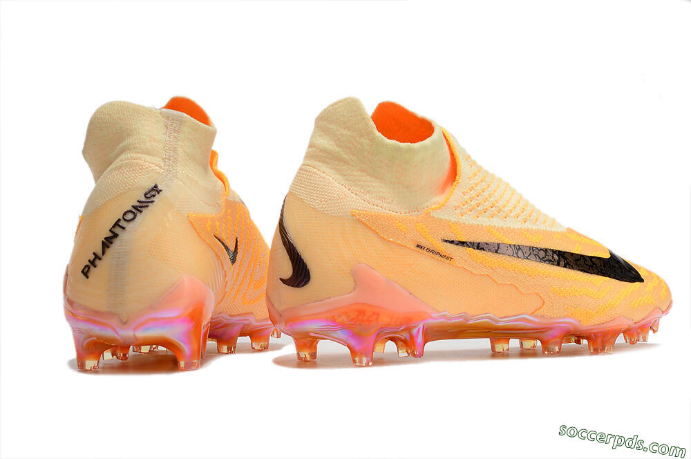 Nike Phantom GX Elite DF Link Blaze Pack FG High-Tops Football Boots - Citron Tint/Burgundy Crush 6