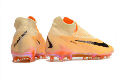 Nike Phantom GX Elite DF Link Blaze Pack FG High-Tops Football Boots - Citron Tint/Burgundy Crush