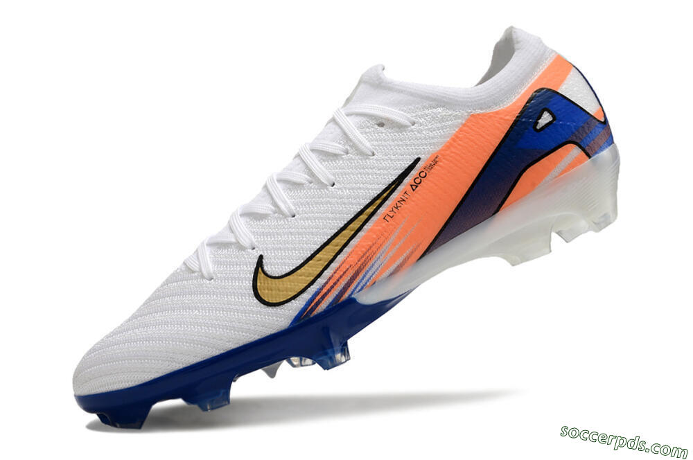 Nike Air Zoom Mercurial Vapor 16 Elite FG Low-Tops Football Boots - White/Yellow/Orange/Blue 5