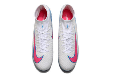 Nike Air Zoom Mercurial Superfly 10 Elite AG High-Tops Football Boots - White/Pink/Blue