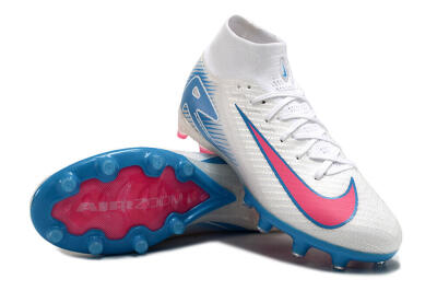 Nike Air Zoom Mercurial Superfly 10 Elite AG High-Tops Football Boots - White/Pink/Blue