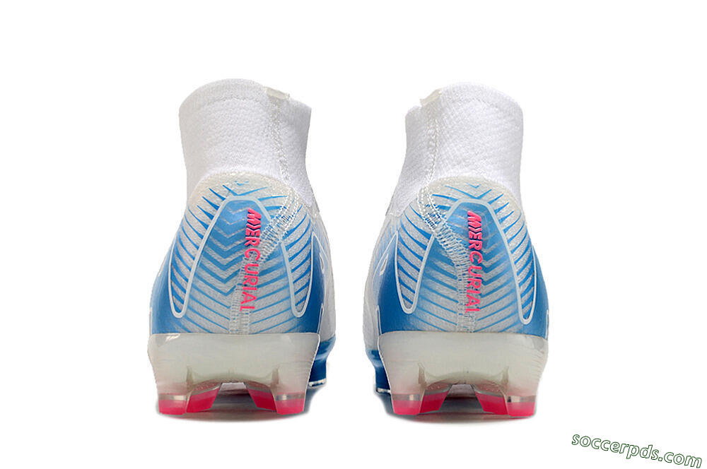 Nike Air Zoom Mercurial Superfly 10 Elite AG High-Tops Football Boots - White/Pink/Blue 5