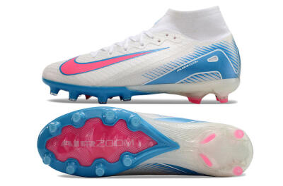 Nike Air Zoom Mercurial Superfly 10 Elite AG High-Tops Football Boots - White/Pink/Blue